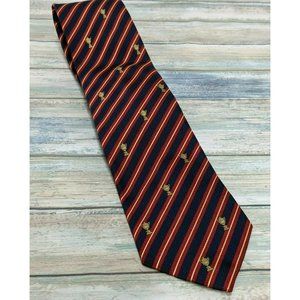 HICKEY FREEMAN Hand Tailored 100% Silk Necktie Red Blue Trophies Trophy